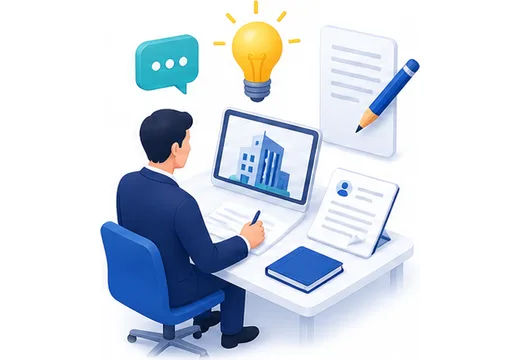 課題仮説と営業文面設計を表すイラスト